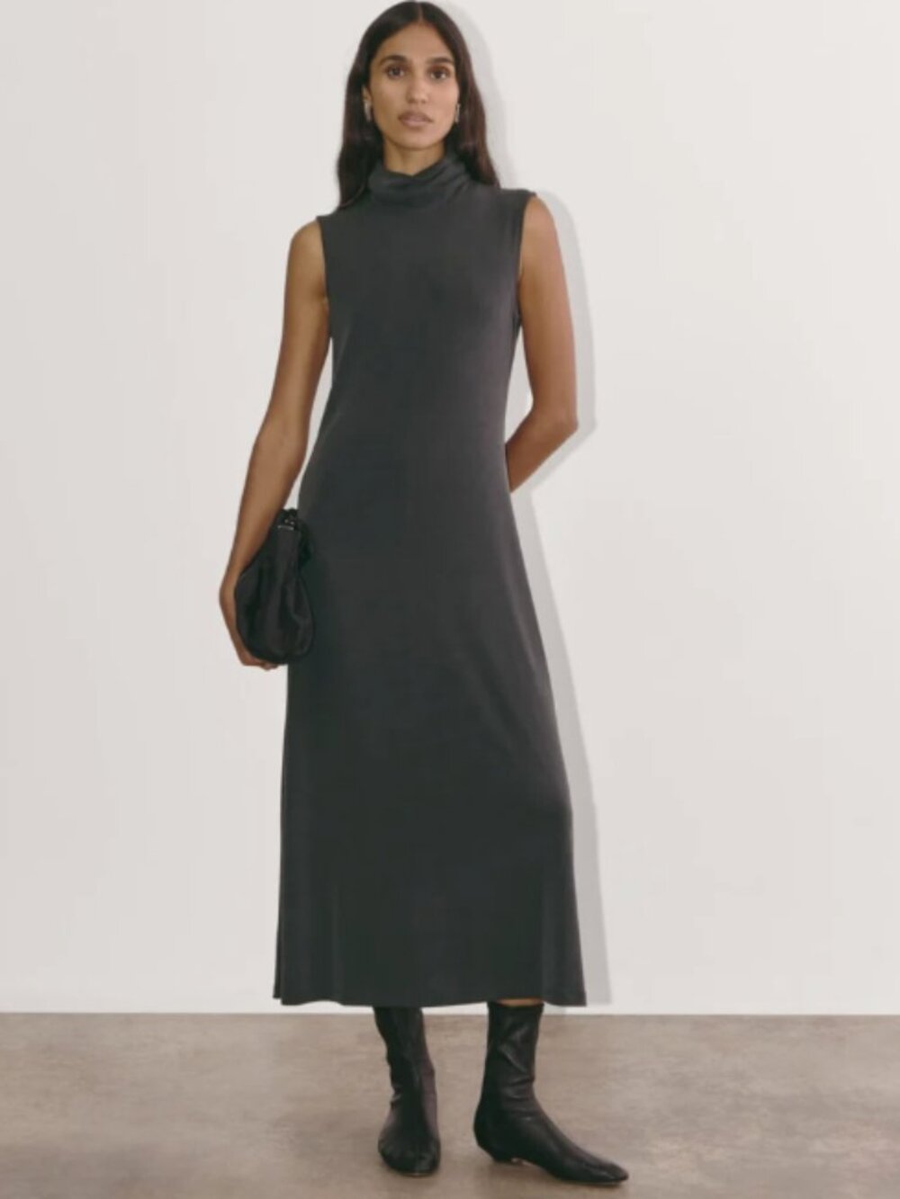 Everlane Madison Dress in Butterknit, Gray, XXL